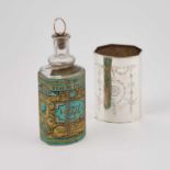 AN EDWARDIAN SILVER AND GLASS SCENT BOTTLE