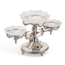 A VICTORIAN SILVER-PLATED CENTREPIECE