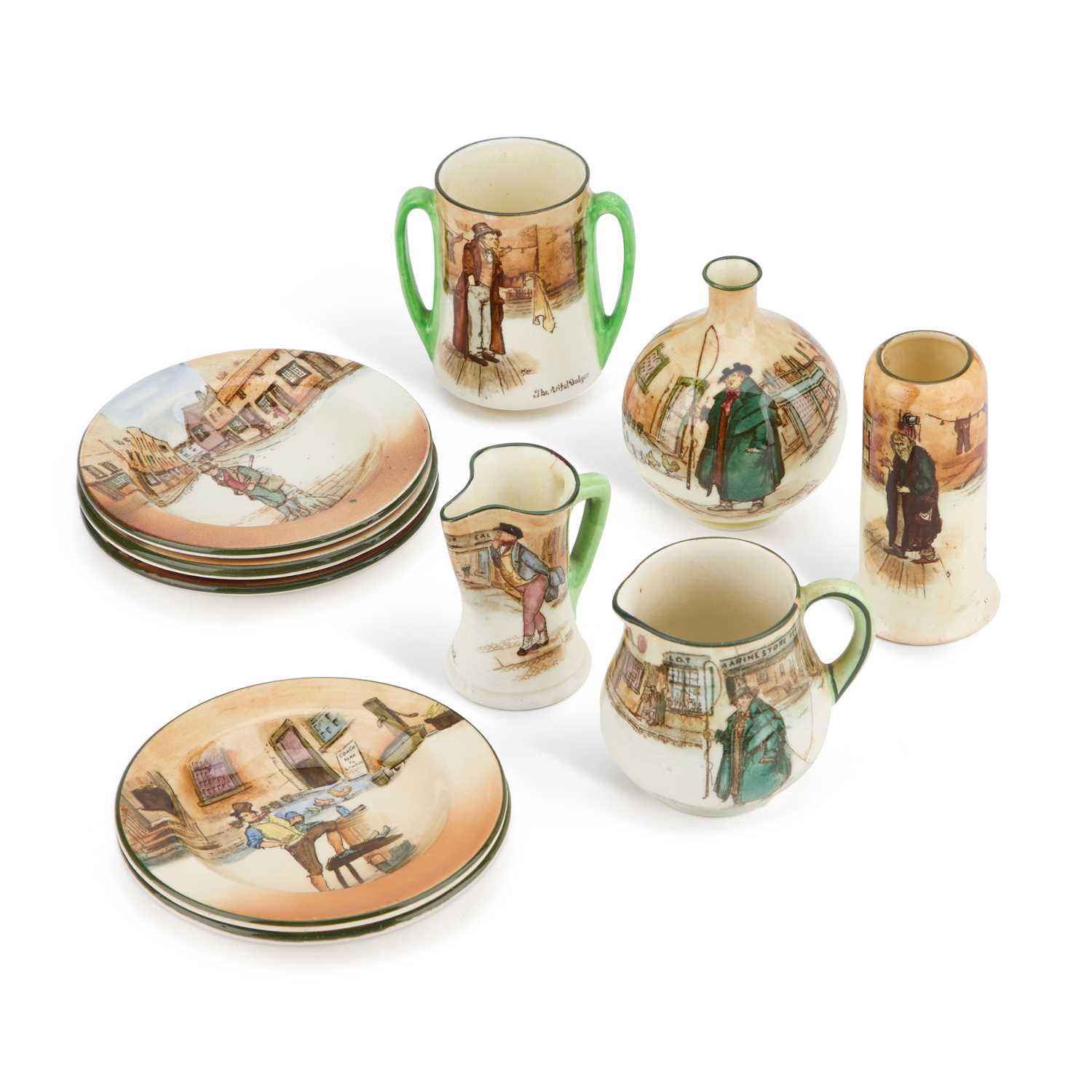 A GROUP OF MINI ROYAL DOULTON DICKENS SERIES WARES