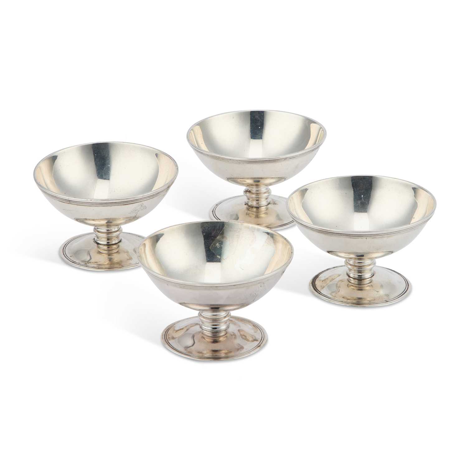 A SET OF FOUR GEORGE III SILVER SALTS