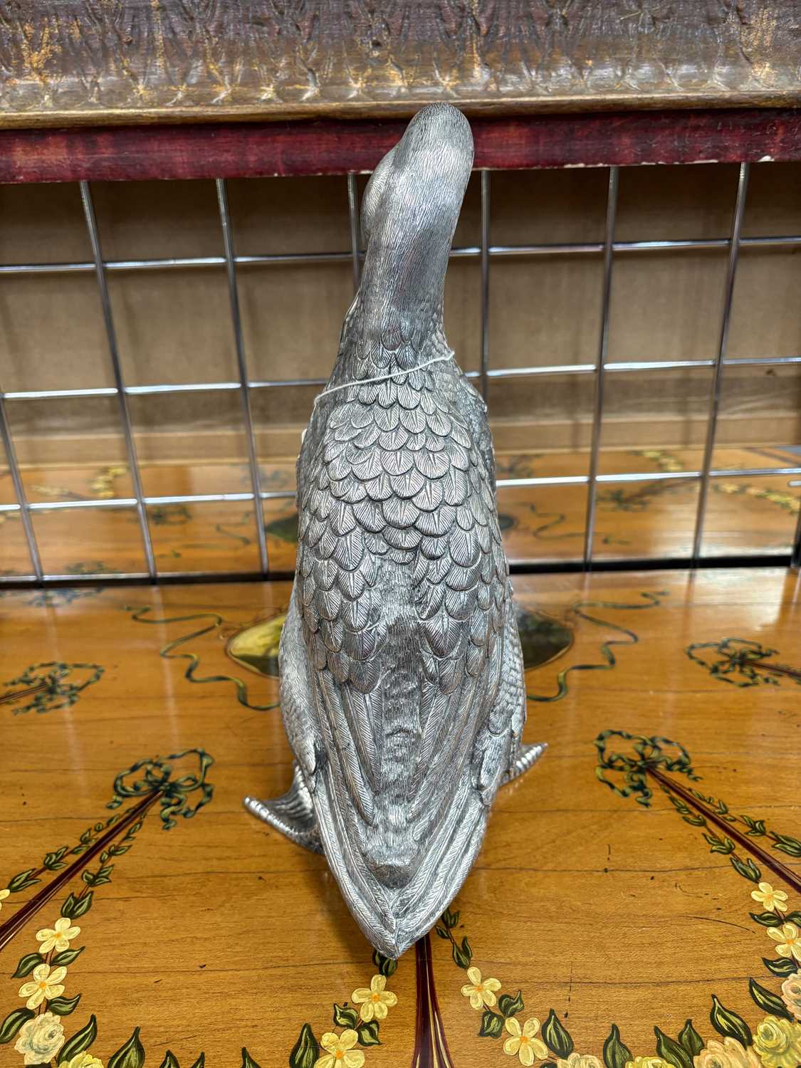 A LARGE ITALIAN SILVER CAST MODEL OF A DUCK - Image 4 of 7