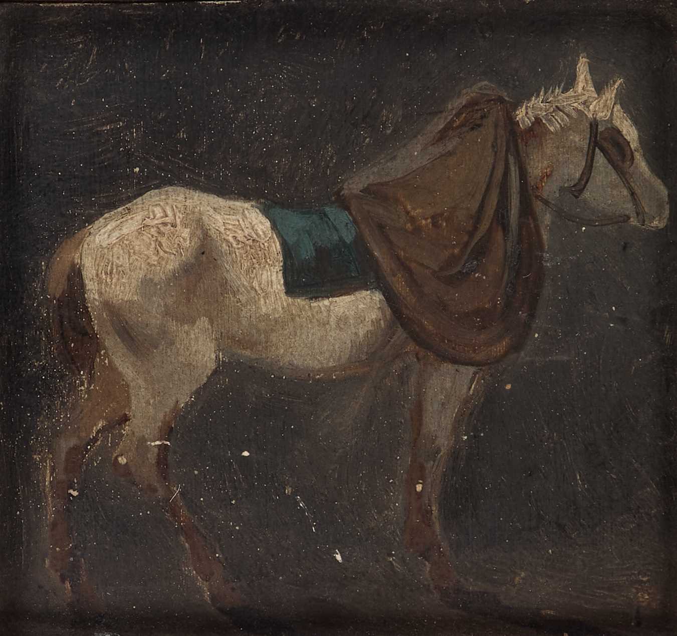 ATTRIBUTED TO RICHARD PARKES BONINGTON (1802-1828) OIL SKETCH OF A HORSE - Image 2 of 7