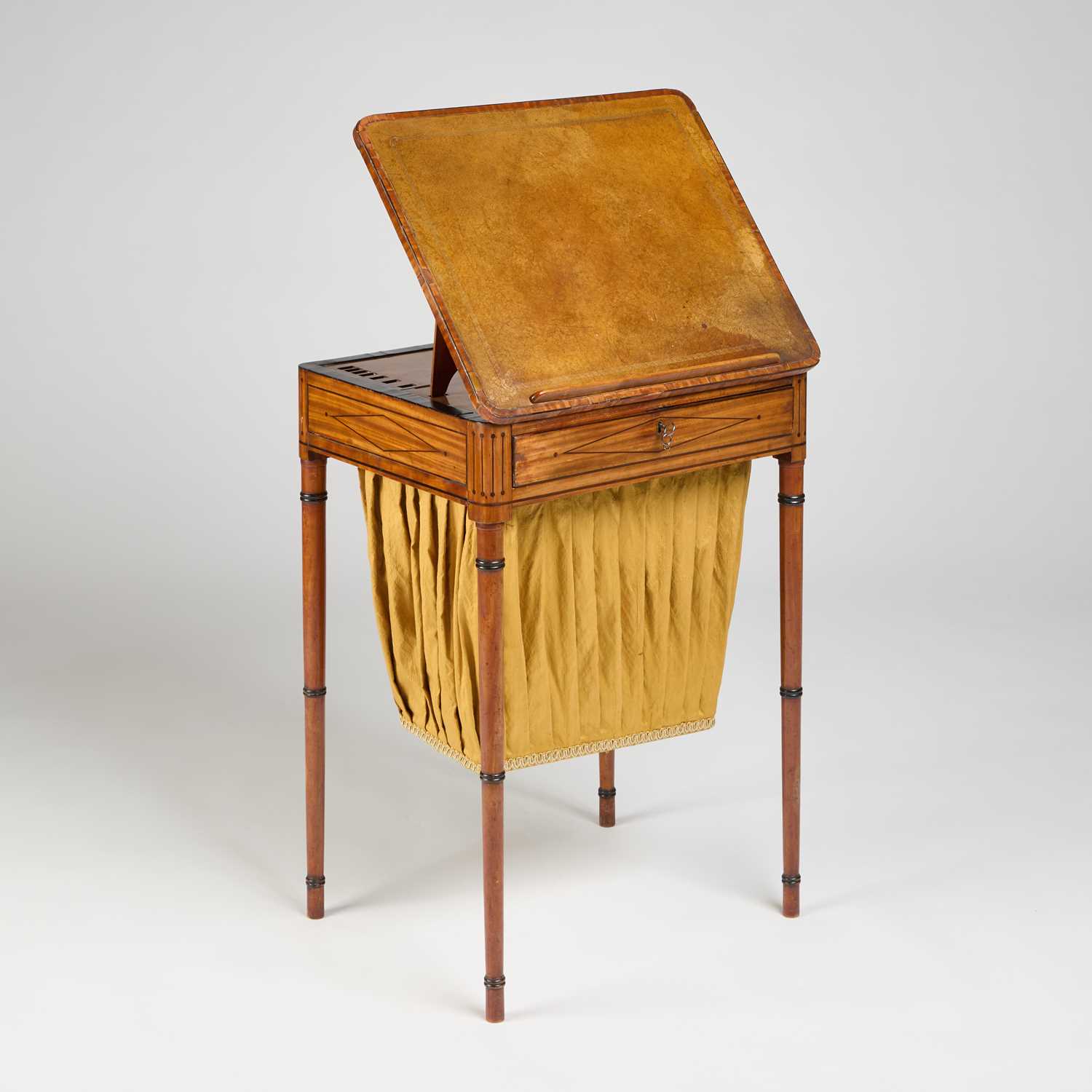 A REGENCY LEATHER-INSET SATINWOOD LADIES WRITING TABLE - Image 2 of 2