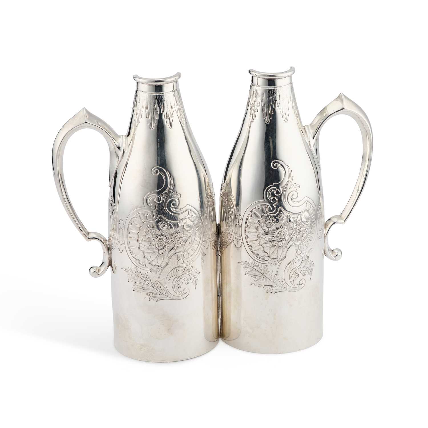 A LATE 19TH CENTURY SILVER-PLATED BOTTLE HOLDER
