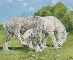 D.M AND E.M ALDERSON (1900-1992) 'ITCHY FEET', TWO SHIRE HORSES