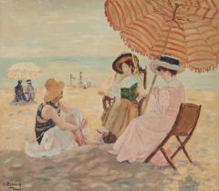 H. DUBOURG (EARLY 20TH CENTURY) BEACH SCENE