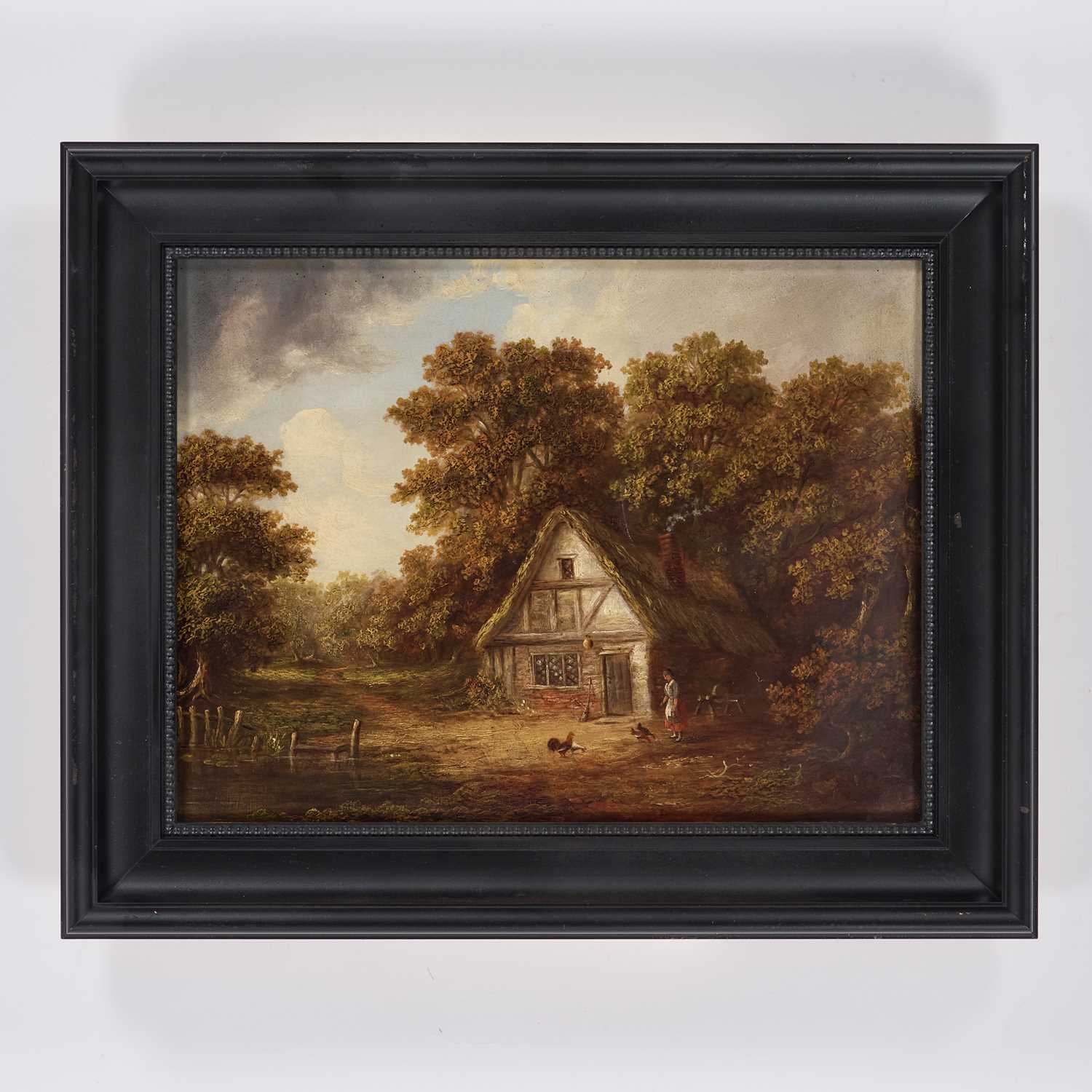 ATTRIBUTED TO JOSEPH THORS (1835-1884) COUNTRY COTTAGE IN THE WOODS - Image 2 of 3