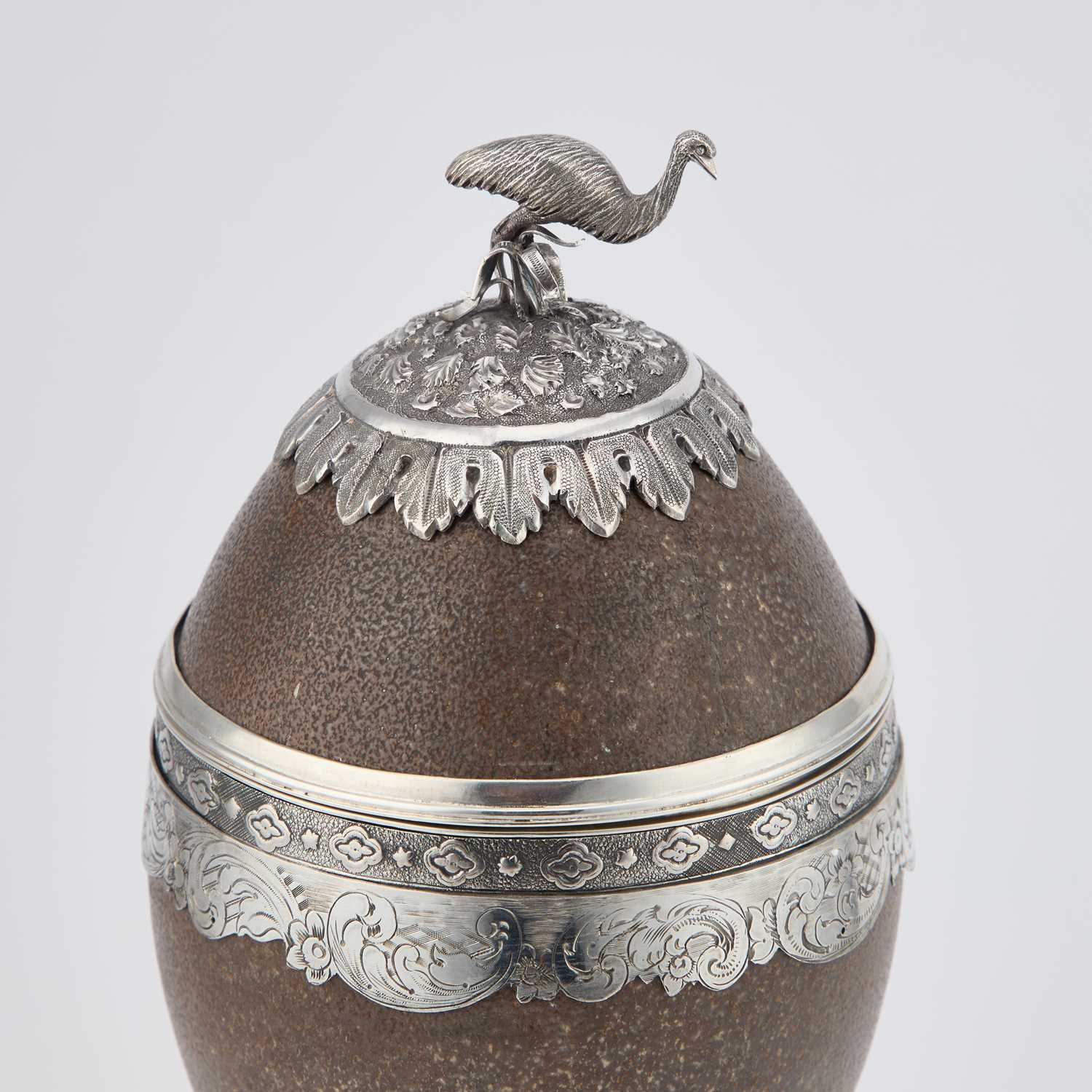 A RARE AUSTRALIAN SILVER-MOUNTED EMU EGG CUP, CIRCA 1870 - Image 4 of 4