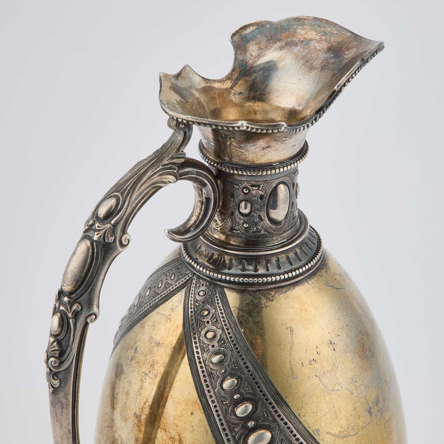A VICTORIAN SILVER AND SILVER-GILT WINE EWER - Image 2 of 2