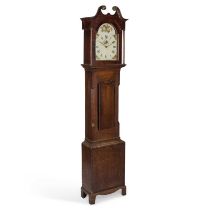 A EARLY 19TH CENTURY OAK 30-HOUR LONGCASE CLOCK