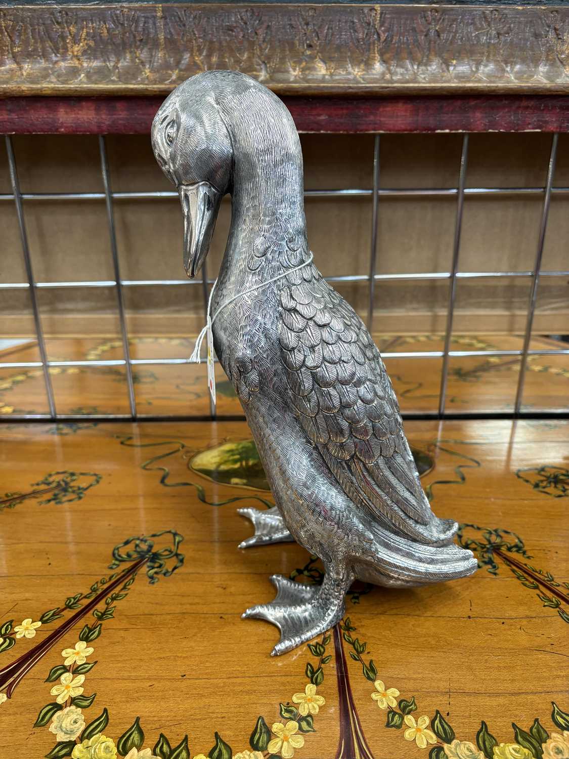 A LARGE ITALIAN SILVER CAST MODEL OF A DUCK - Image 5 of 7