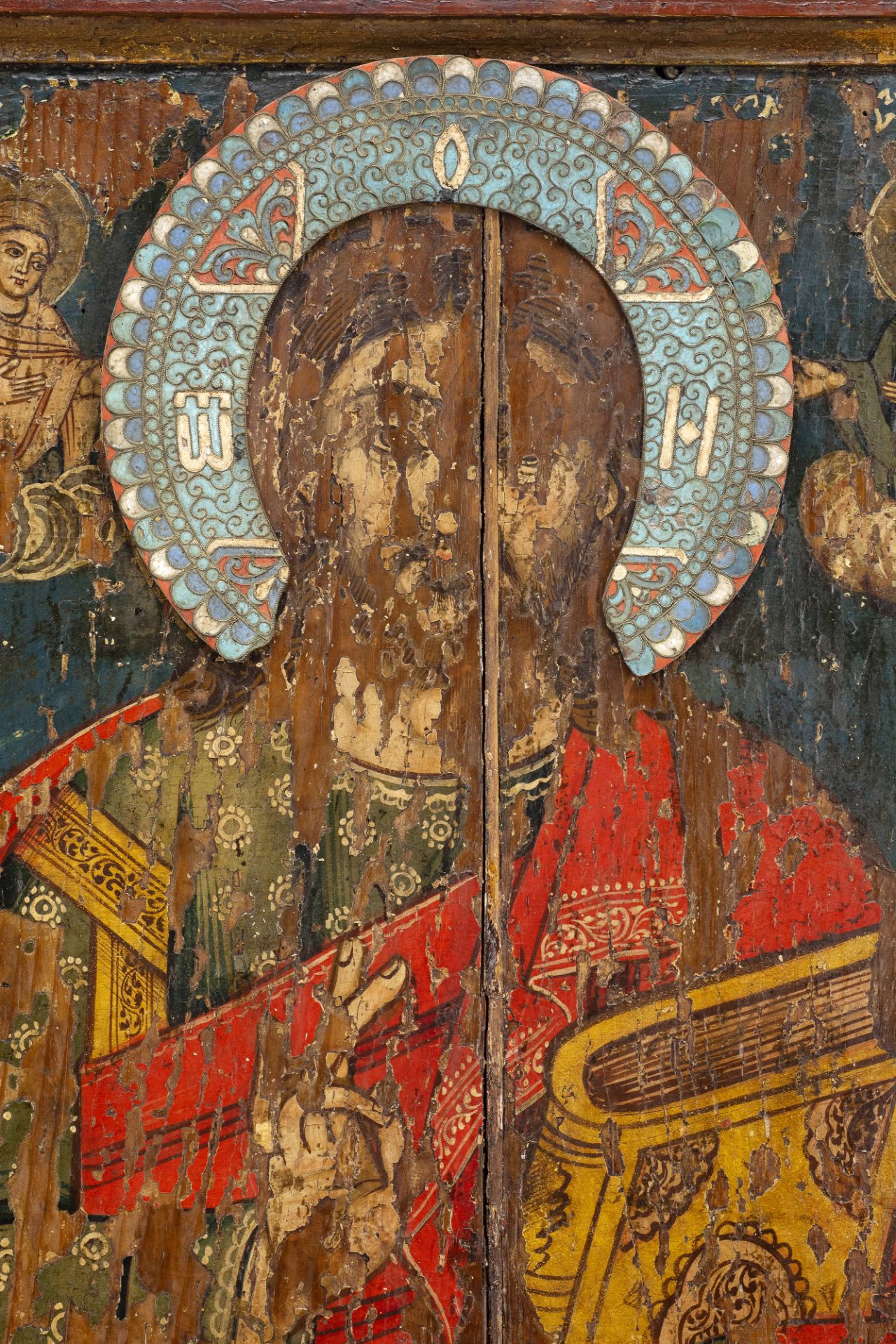 Icon "Jesus Christ Pantokrator, Virgin Mary and St. John the Baptist" - Image 2 of 2