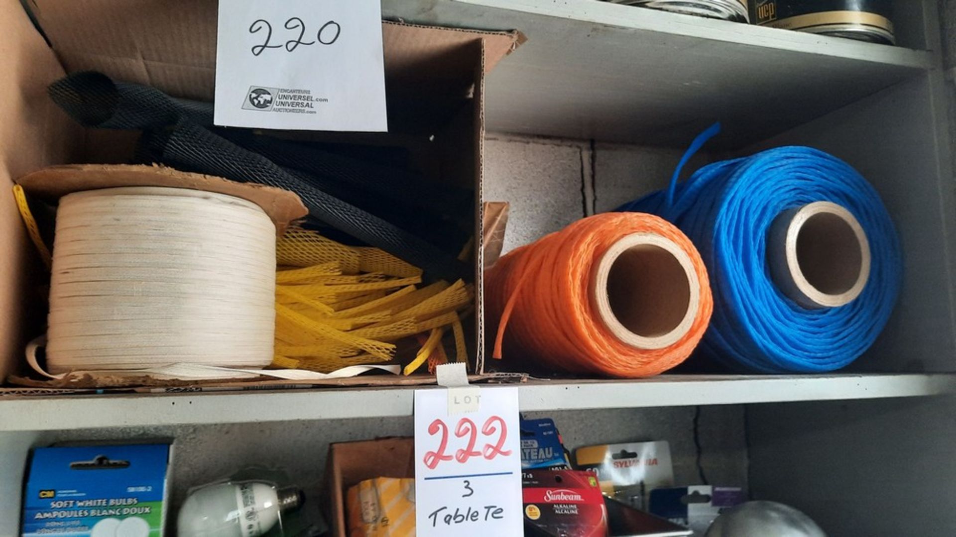 LOT: Asst. Rolls, Netting, etc (Contents of (3) Shelves)