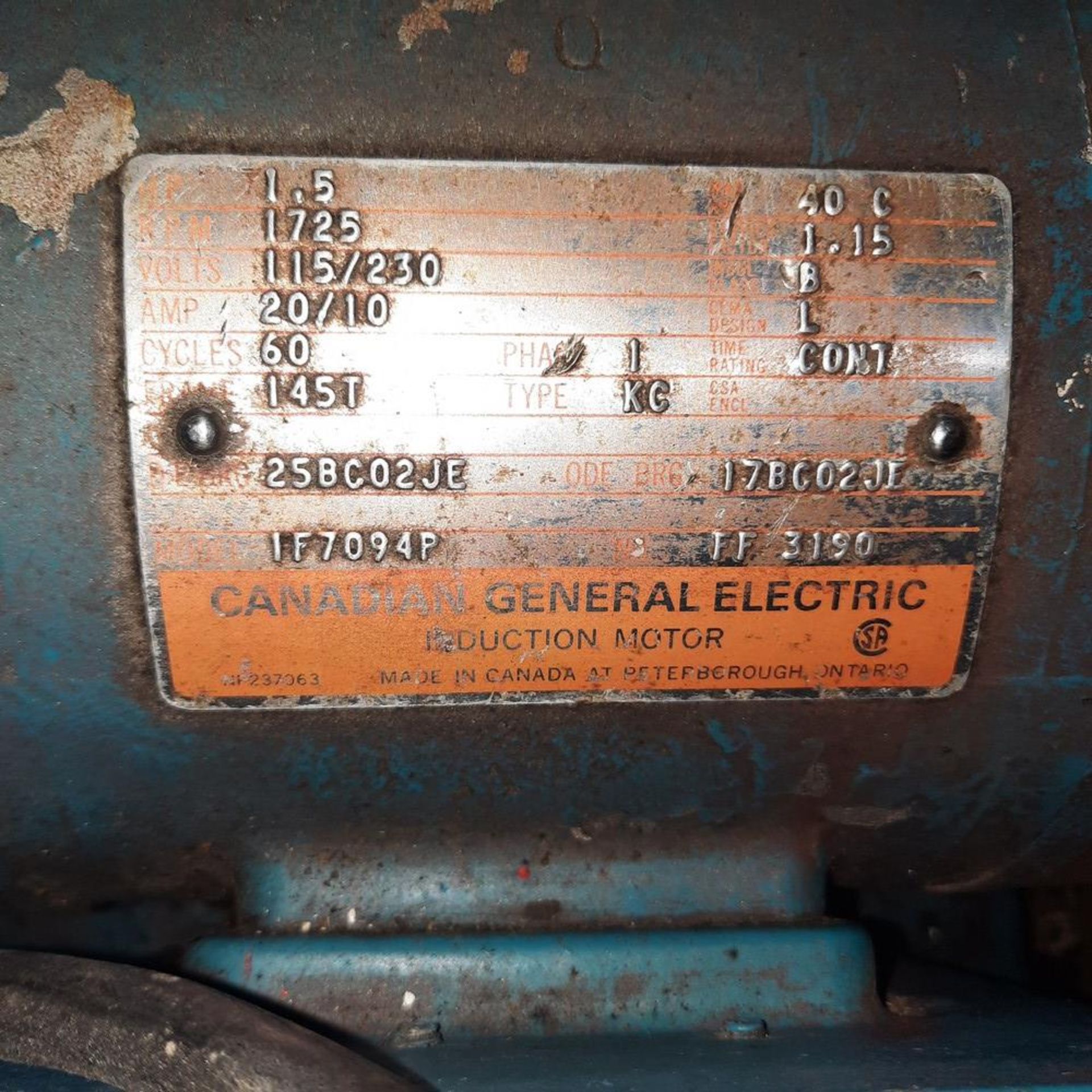 Compressor, on Wheels, CGE Motor - Image 3 of 3