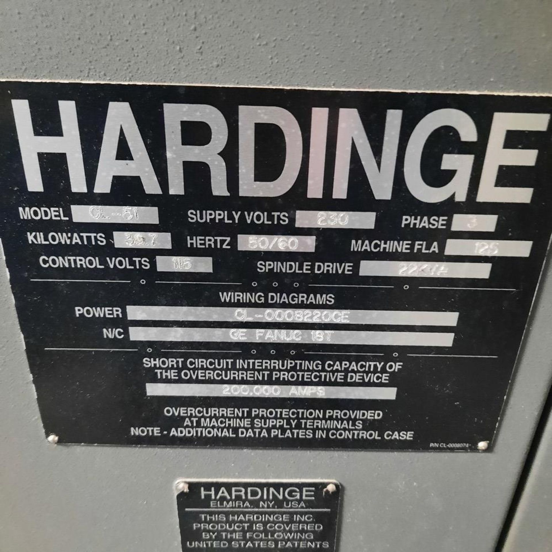 SOLD...HARDINGE CNC Conquest, mod: T51, 250V, 3-PH, 50/60HZ - SUBJECT TO PRE-AUCTION SALE... - Image 12 of 12