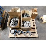 LOT OF ASSORTED PUMP PARTS AND LARGE NUTS AND BOLTS FOR PUMPS