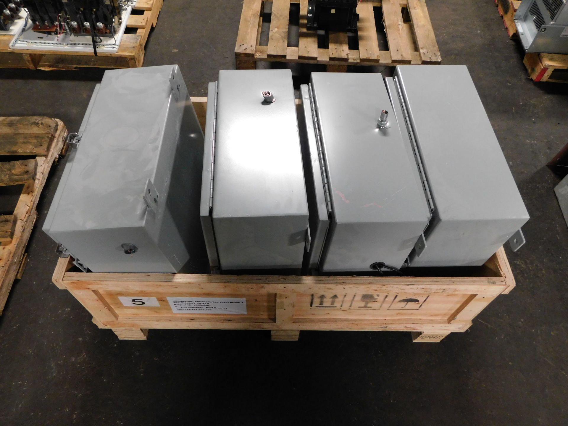 LOT OF (4) ELECTRICAL ENCLOSURES W/ DATA NODE SERIES 5500