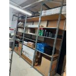 Qty-4 Sections of Gray Metal Shelving 3-4'x10' & 1-3'x10 Sections Contents Included