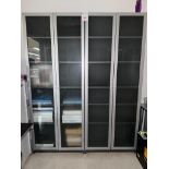 Qty- 2, 2-Door IKEA 5-Shelve Glass Cabinets