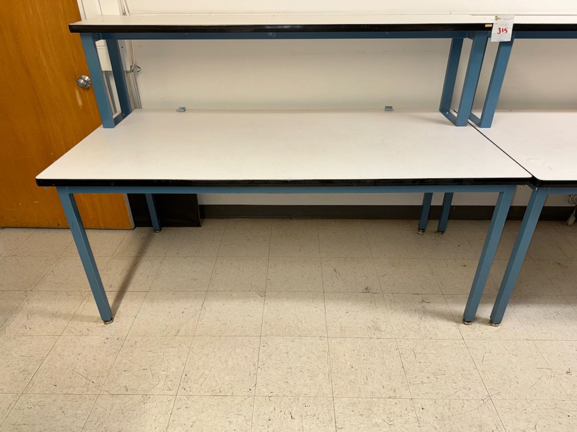 Qty-2 6' ESD Tech Benches w Tiered Shelve Unit - Image 2 of 2