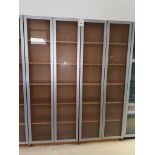 Qty- 2, 2-Door IKEA 5-Shelve Glass Cabinets