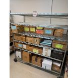 HODGES POST MASTER 5' x 18"6 Shelve Rolling Metal Cart w/ Contents To Include Crimping Tools, Wire