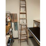 Qty-2 Assorted Wodden A-Frame Ladders