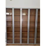 Qty- 2, 2-Door IKEA 5-Shelve Glass Cabinets