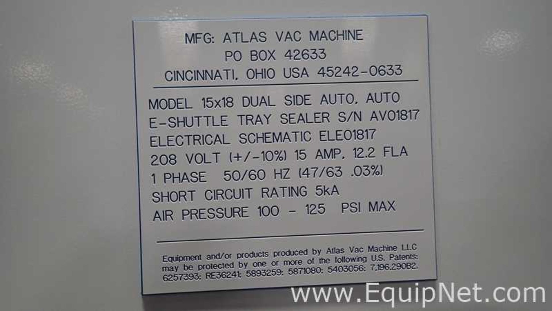 Atlas Vac Machine, LLC. 1518 DUAL SHUTTLE MEDICAL DEVICE TRAY SEALER - Image 4 of 4