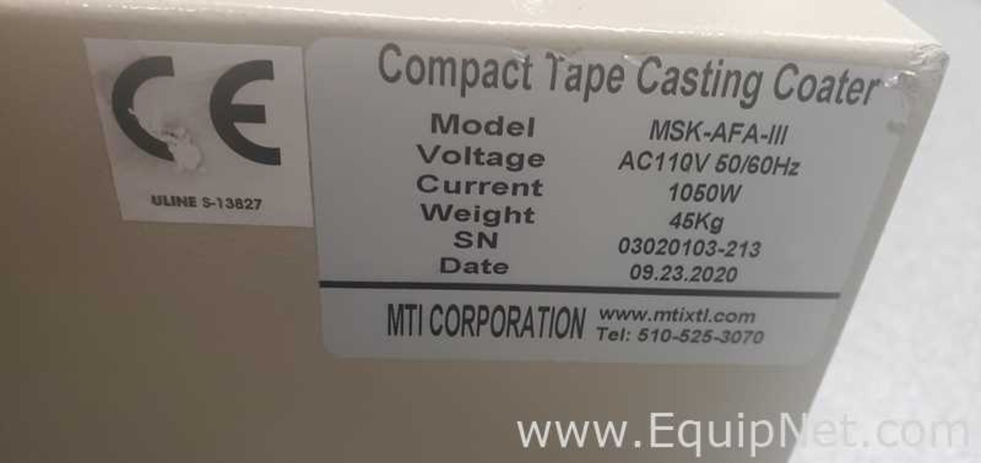 MTI Corporation MSK-AFA-III Surface Coater - Image 3 of 3