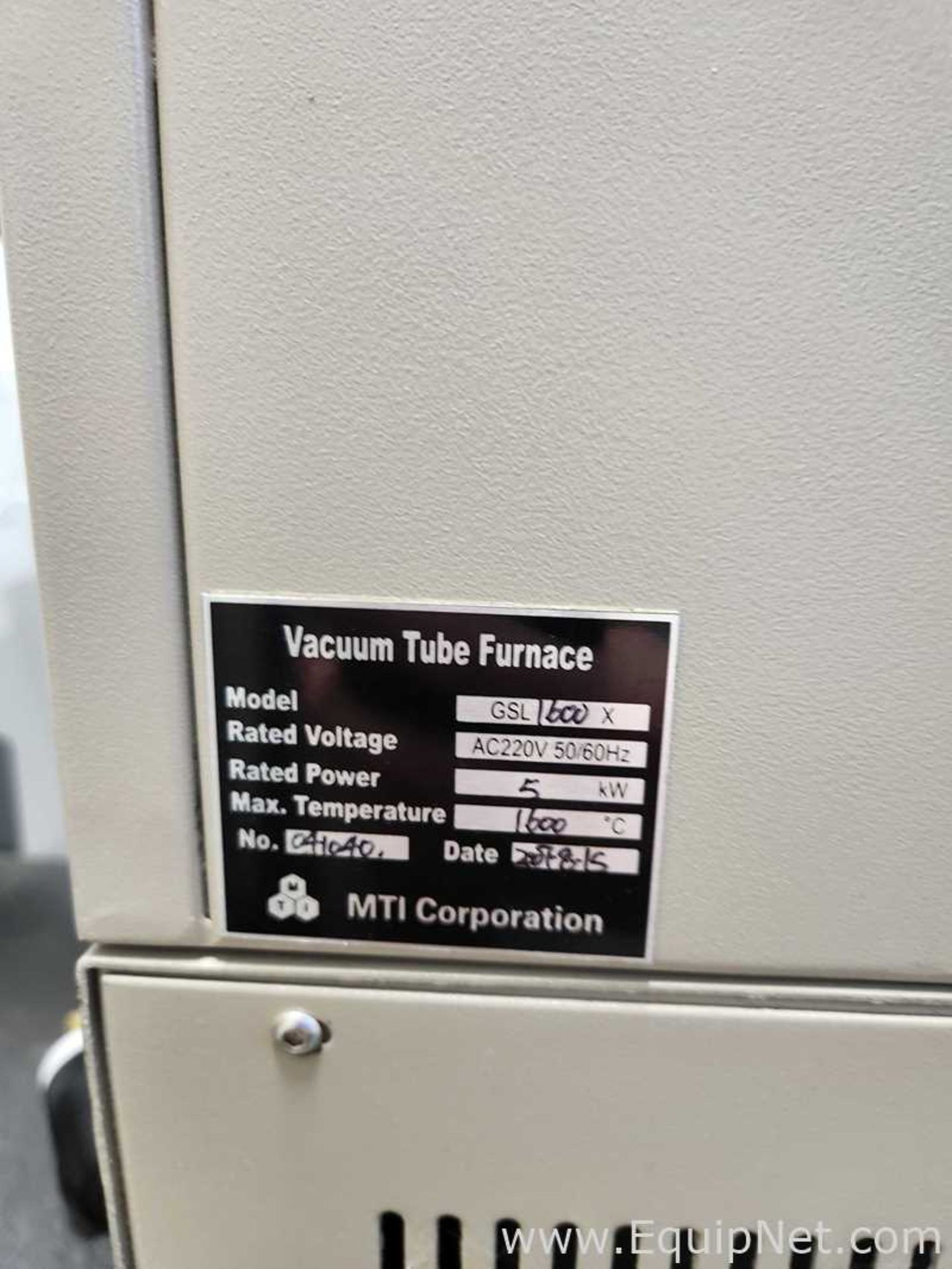 MTI GSL-1600X Vacuum Tube Furnace - Image 2 of 3
