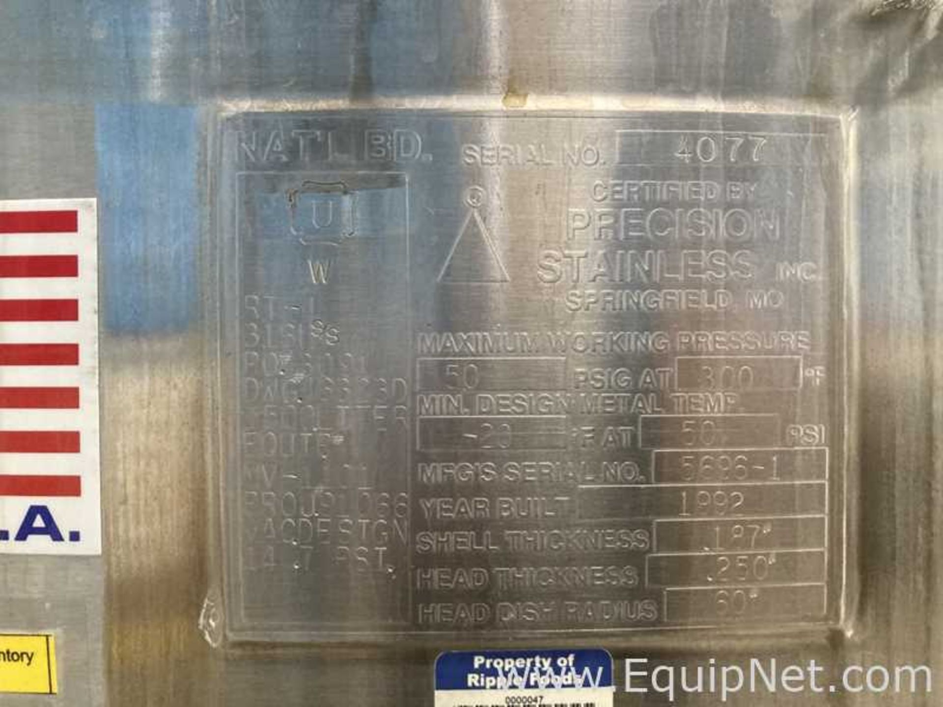 Precision Stainless 1500 Liter Stainless Steel Tank - Image 4 of 14