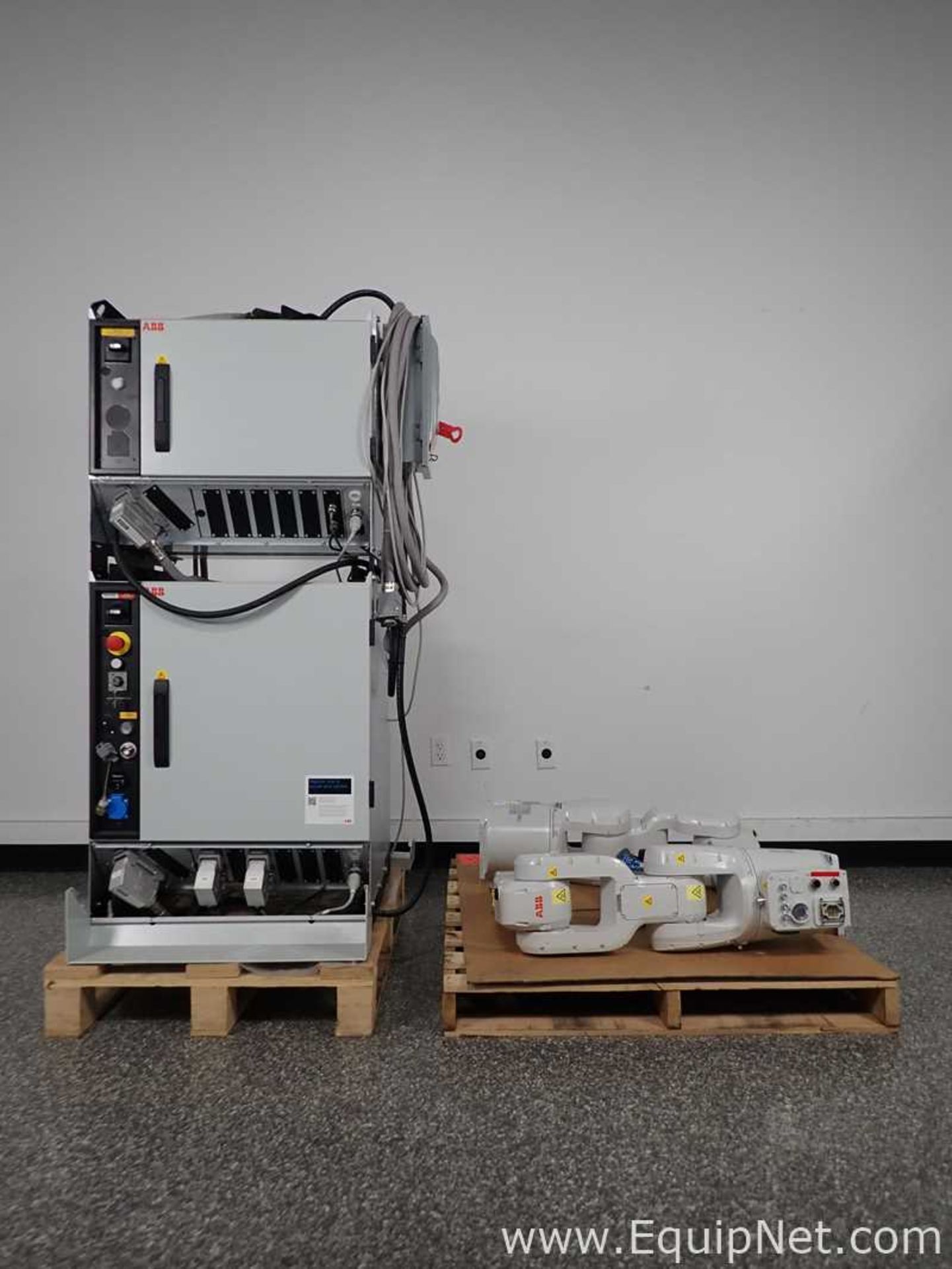 Lot of 2 ABB IRB 1200 Robotic Arms with IRC5 Industrial Controllers