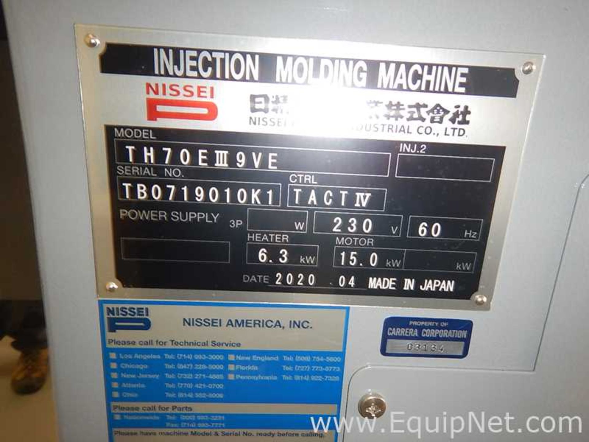 Nissei TH70E39VE Injection Molding Machine - Image 2 of 13