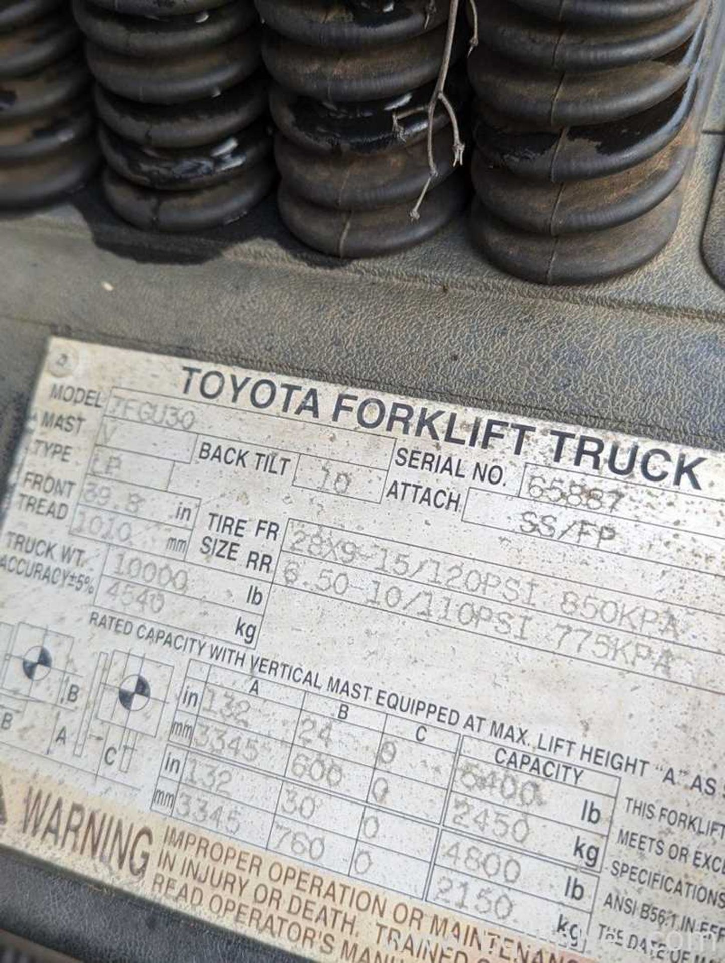 Toyota 7FGU30 Forklift Truck - Image 3 of 3