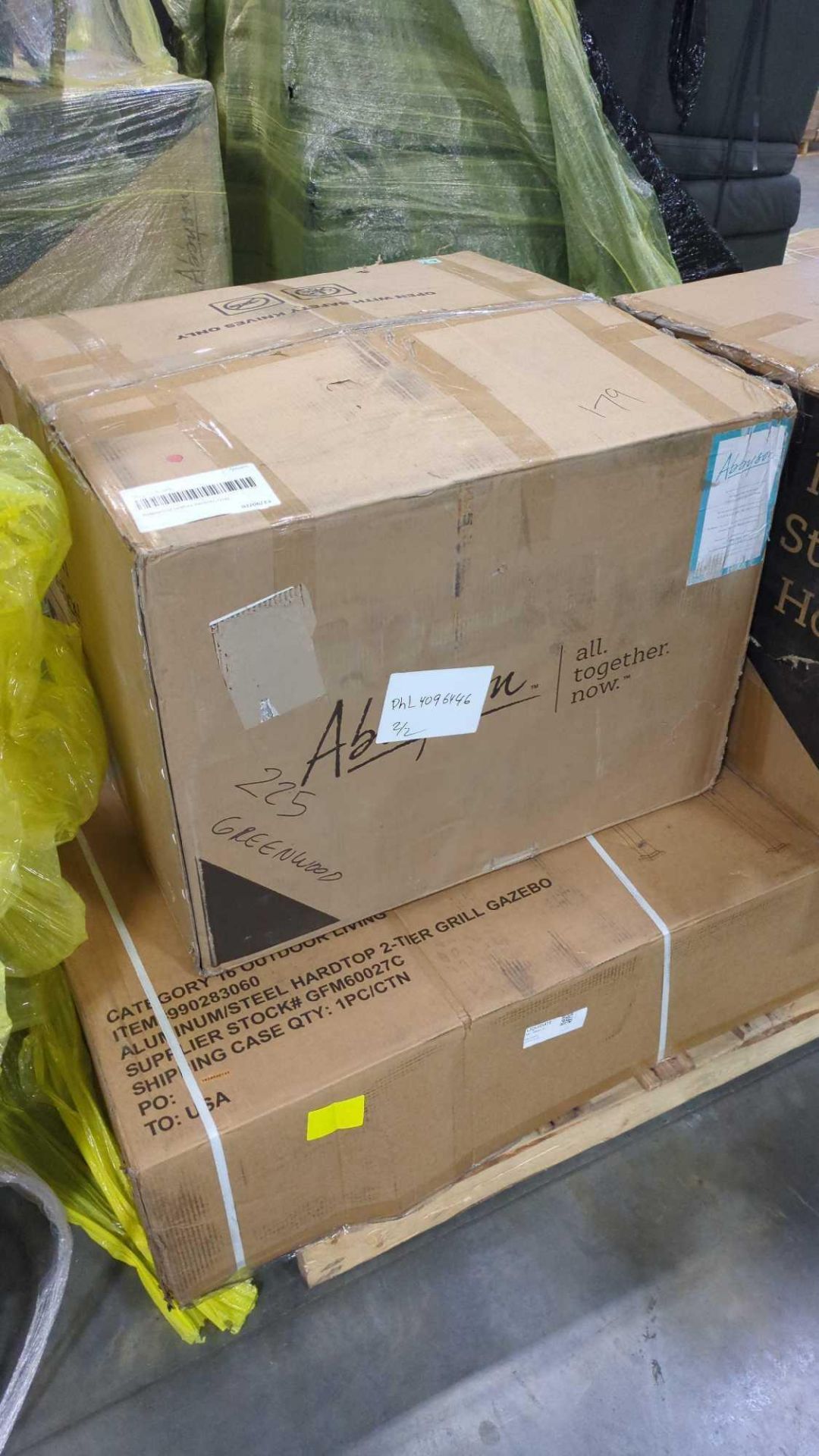 (2) abbyson Ridgewood leather recliners Gray, aluminum steel hardtop