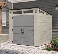 Suncast modernist 7x7 storage shed, and other outdoor furniture not in box