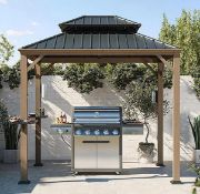 aluminum steel hardtop two-tier grill gazebo