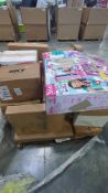 pallet of 10 sky pad 10max tablets, large Barbie house fully furnished stool sky devices. another mi