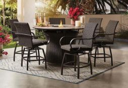 Homewood 7pc counter height dining set with fire