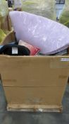 mattress topper, pickleball set buttons, toys, HomeGoods pillows, some media, car seat, safety vests