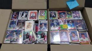 two boxes of baseball cards