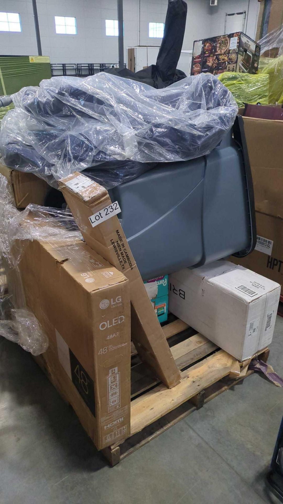 lg OLED TV, garbage bin Pampers, cruisers and more