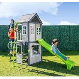 sports power two-story wooden playhouse complete