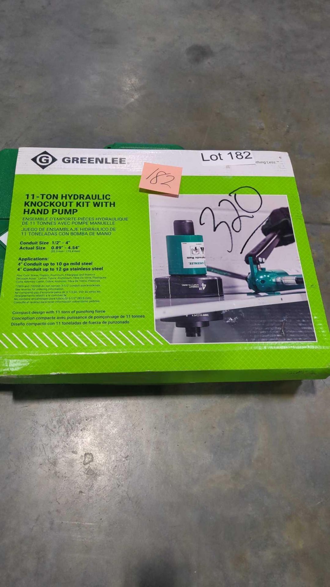 Greenlee 11-Ton Hydraulic Knockout Kit with Hand Pump - Image 2 of 2
