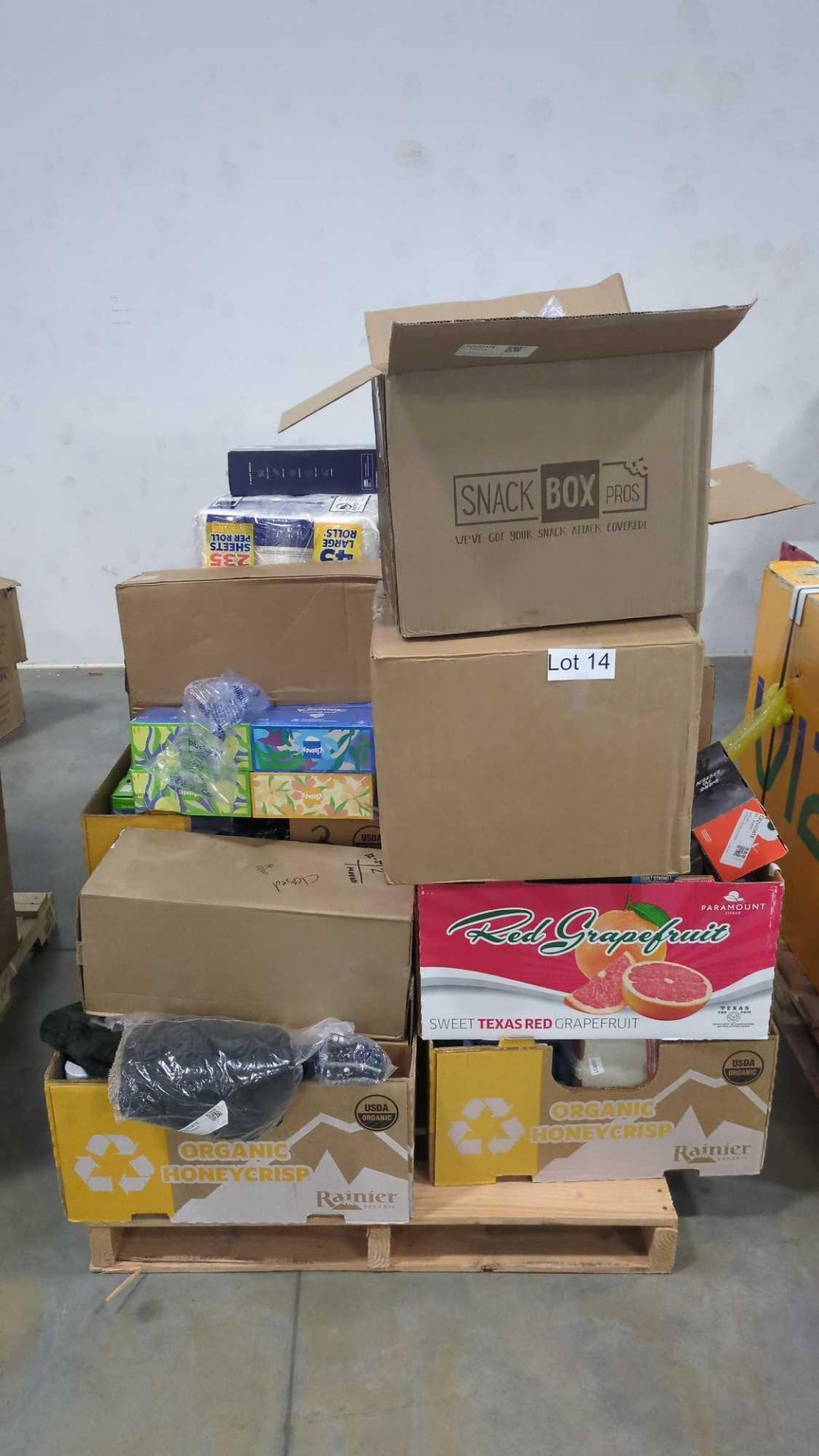 Big box store items: Candy, clothing, bath tissue, mircrotech, socket set, kleene, treat towers, tam