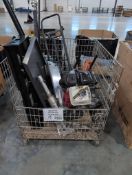 Wire bin- Dolly, pry bar, Simpson pressure, car parts,motor and more