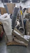 Wire bin- Dolly, car parts, Ramps, Chicken wire, pry bars, and more
