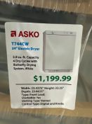 Asko T744CWCD 24" Electric Dryer