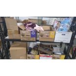 Rolling rack: Big box store items: Almond joy, Disney Doorables, lands end clothing, Gift baskets, p